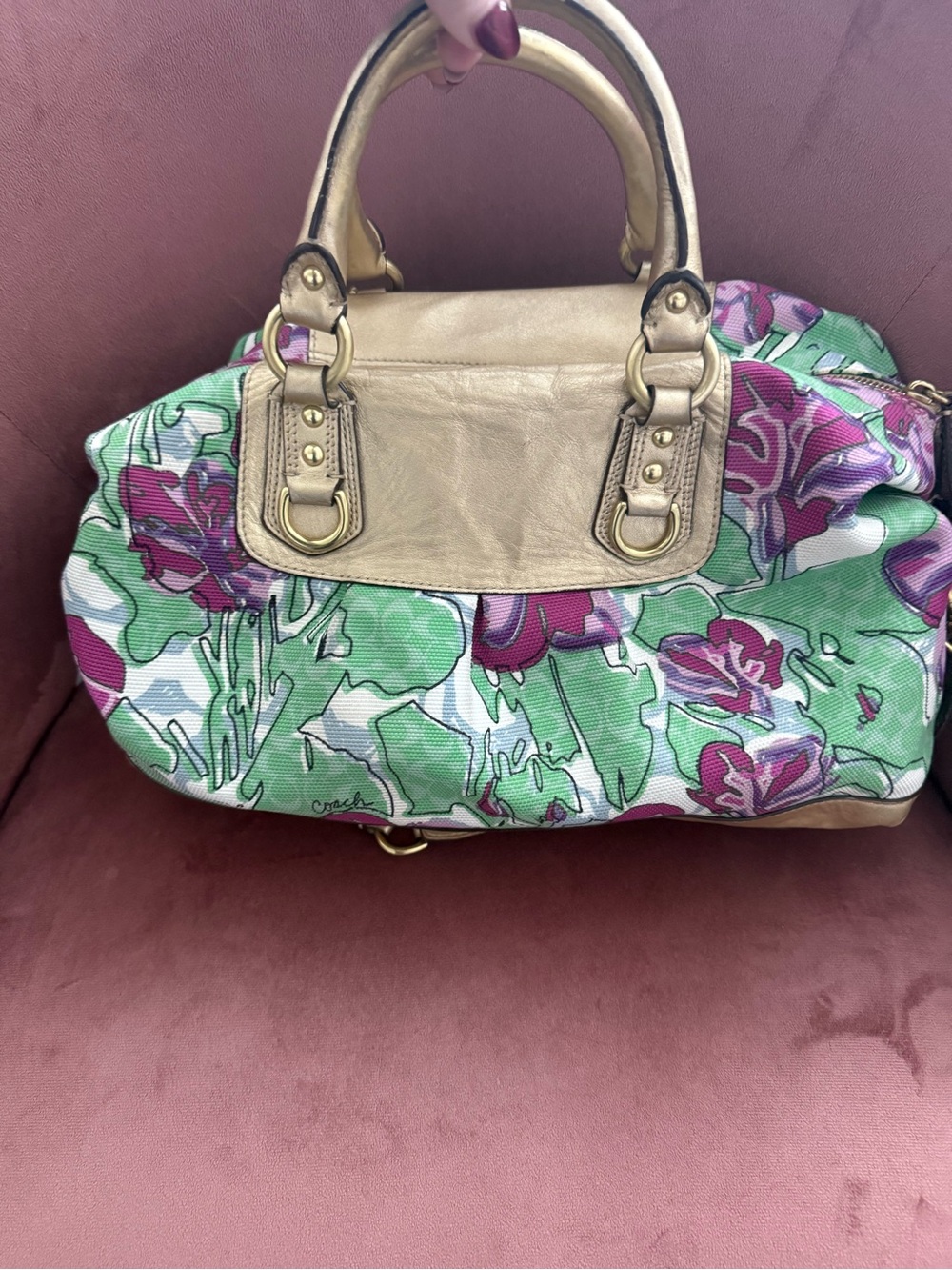 Coach Sabrina Floral Satchel - Picture 2 of 7